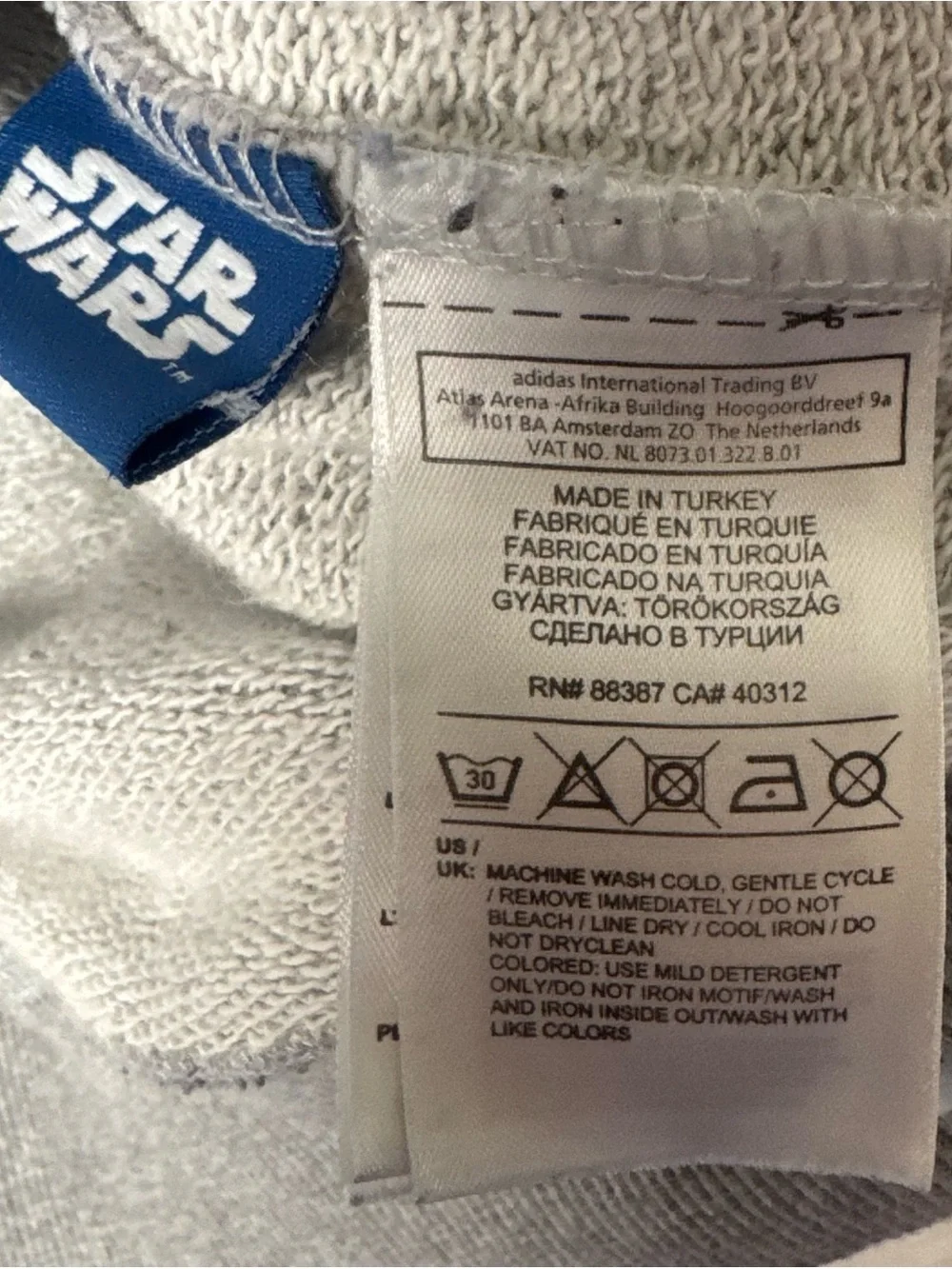 adidas Grey Crewneck with Star Wars AT-AT Graphic
